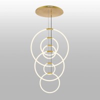 6 Light Led Chandelier With Satin Gold Finish