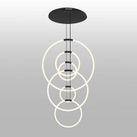 6 Light Led Chandelier With Black Finish