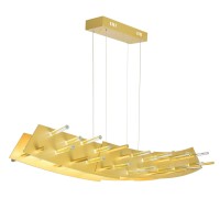 Led Chandelier With Satin Gold Finish