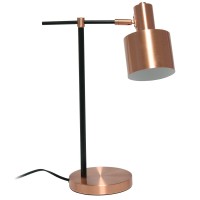 Lalia Home Mid Century Modern Industrial Metal Table Lamp With On/Off Rocker Switch - Rose Gold