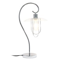 Lalia Home Modern Metal Scroll Table Lamp, Chrome