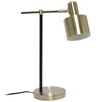 Lalia Home Mid Century Modern Industrial Metal Table Lamp With On/Off Rocker Switch - Antique Brass