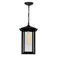 Crawford 1 Light Black Outdoor Hanging Light