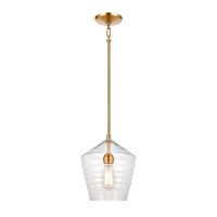 Konis 10'' Wide 1-Light Mini Pendant - Satin Brass