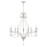 French Parlor 38'' Wide 9-Light Chandelier - Vintage White