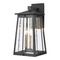 Kirkdale 19'' High 3-Light Outdoor Sconce - Matte Black