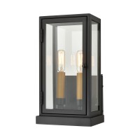 Foundation 13'' High 2-Light Outdoor Sconce - Matte Black