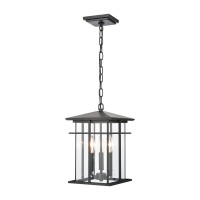 Oak Park 9'' Wide 3-Light Outdoor Pendant - Matte Black