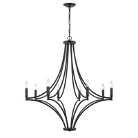 Spanish Villa 36'' Wide 8-Light Chandelier - Charcoal