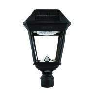 Gama Sonic Imperial Iii Solar Post Light, Black Aluminum And Glass, Outdoor Lamp, 300 Lumen Dual Color Temperature, 3-Inch Fitter For Lamp Posts Or Pier Mount (Sold Separately) 97K012