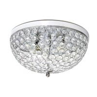 Lalia Home Crystal Glam 2 Light Ceiling Flush Mount, Chrome