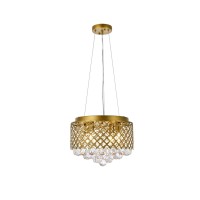 Tully 4 Lights Pendant In Brass