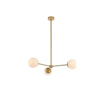 Briggs 32 Inch Pendant In Brass With White Shade