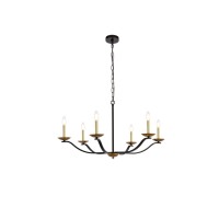 Trey 36 Inch Pendant In Black And Brass