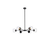 Briggs 36 Inch Pendant In Black With Clear Shade