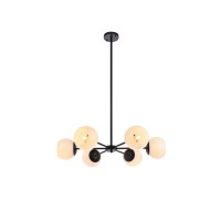 Briggs 30 Inch Pendant In Black With White Shade