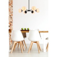 Briggs 30 Inch Pendant In Black With White Shade