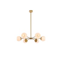 Briggs 30 Inch Pendant In Brass With White Shade