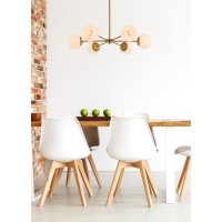 Briggs 30 Inch Pendant In Brass With White Shade