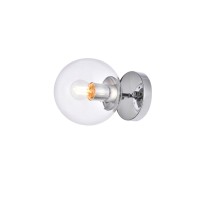 Mimi Six Inch Dual Flush Mount And Bath Sconce In Chrome With Clear Glass