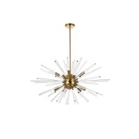 Sienna 36 Inch Crystal Rod Pendant In Gold