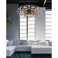 Vera 42 Inch Crystal Starburst Oval Pendant In Black