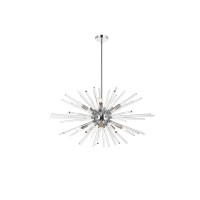 Sienna 32 Inch Crystal Rod Pendant In Chrome