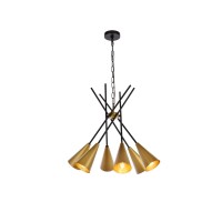 Casen 32 Inch Pendant In Black And Brass