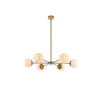 Briggs 36 Inch Pendant In Brass With White Shade