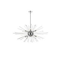 Sienna 42 Inch Crystal Rod Pendant In Chrome