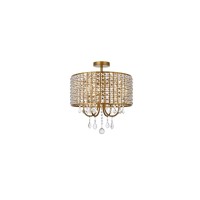 Living District Ld712F17Br 17 In Elise Flush Mount In Brass