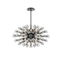 Vera 36 Inch Crystal Starburst Oval Pendant In Black