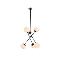 Axl 24 Inch Pendant In Black With White Shade