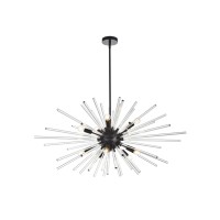 Sienna 42 Inch Crystal Rod Pendant In Black