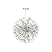 Vera 32 Inch Crystal Starburst Round Pendant In Chrome