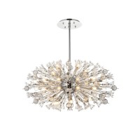 Vera 42 Inch Crystal Starburst Oval Pendant In Chrome