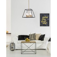 Declan 20 Inch Pendant In Black And Brass