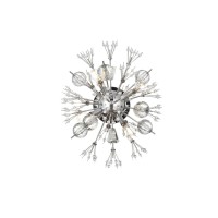 Vera 19 Inch Crystal Starburst Wall Sconce In Chrome