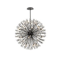 Vera 50 Inch Crystal Starburst Round Pendant In Black