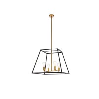 Declan 24 Inch Pendant In Black And Brass