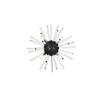 Sienna 18 Inch Crystal Rod Wall Sconce In Black