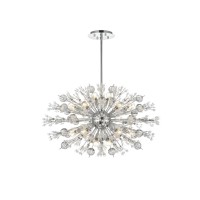 Vera 36 Inch Crystal Starburst Oval Pendant In Chrome