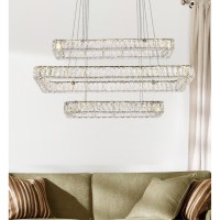 Monroe 42 Inch Led Triple Rectangle Pendant In Chrome