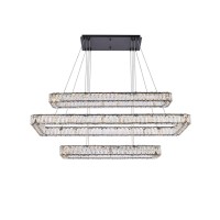 Monroe 50 Inch Led Triple Rectangle Pendant In Black