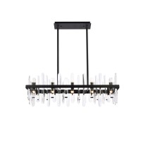 Serena 36 Inch Crystal Rectangle Chandelier In Black