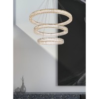 Monroe 41 Inch Led Triple Ring Chandelier In Gold