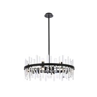 Serena 32 Inch Crystal Round Chandelier In Black