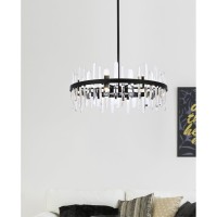 Serena 32 Inch Crystal Round Chandelier In Black