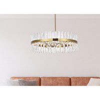 Serephina 36 Inch Crystal Round Chandelier Light In Satin Gold