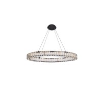 Monroe 36 Inch Led Oval Single Pendant In Black